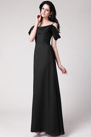 Ärmelloses Normale Taille Chiffon Bodenlanges Anständiges Brautjungfernkleid - Bild 2