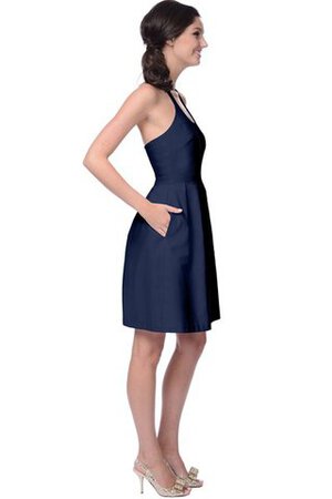Vestido de Dama de Honor de Corte-A de Sin mangas de Corto de Cremallera de Escote halter - Foto 4