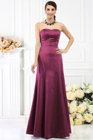 Robe demoiselle d'honneur longue de fourreau de bustier avec zip en satin - Photo 4