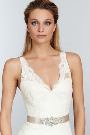 V-Ausschnitt Sweep train Elegantes sexy langes Brautkleid mit Gürtel - Bild 3