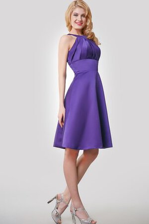 Robe de cocktail simple a-ligne avec sans manches au niveau de genou ruché - Photo 3