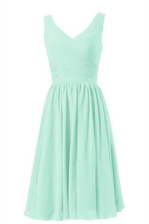 Robe demoiselle d'honneur plissage naturel en chiffon de col en v entrecroisé - Photo 1