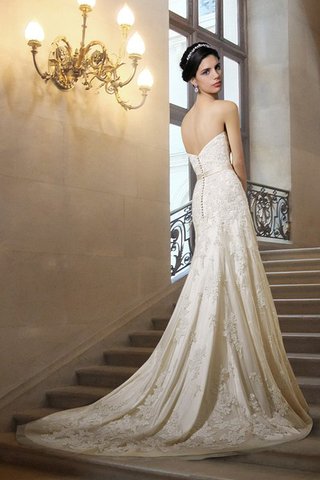 Vestido de Novia en Encaje de Natural de Encaje Adorno de Escote Corazón de Fajas - Foto 2