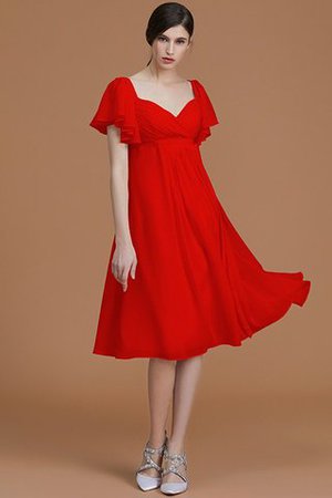 Vestido de Dama de Honor de Natural de Hasta la Rodilla de Manga corta de Cremallera - Foto 29