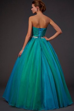 Robe de quinceanera longue de tour de ceinture empire avec perle jusqu'au sol cordon - Photo 2