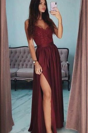 Robe de bal avec décoration dentelle en satin charme avec sans manches v encolure - Photo 2