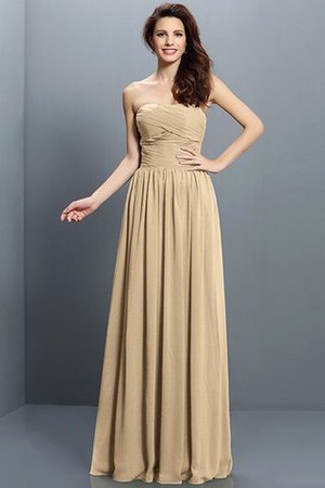 Prinzessin A Linie Plissiertes Bodenlanges Brautjungfernkleid aus Chiffon - Bild 12