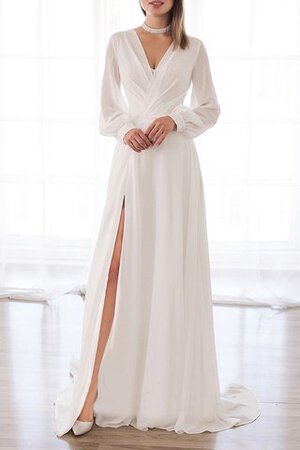 Robe de mariée avec manche longue en chiffon parfait humble romantique - Photo 1