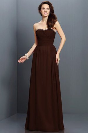 Prinzessin Ärmelloses Anständiges Bodenlanges Brautjungfernkleid aus Chiffon - Bild 7