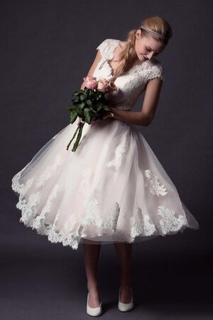 Abito da Sposa con Manica Corte Elegante Semplice originale in Pizzo in Chiffon - Foto 4