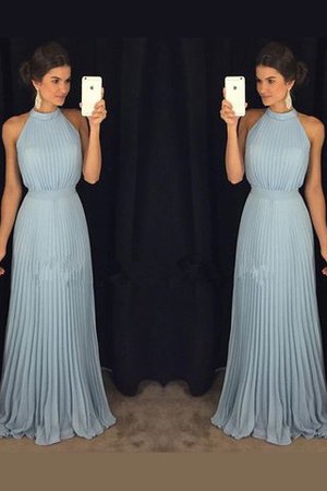 Plissiertes A Linie Natürliche Taile Anständiges Ballkleid aus Chiffon - Bild 1