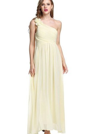 Robe demoiselle d'honneur avec fleurs a-ligne bandouliere spaghetti manche nulle - Photo 1