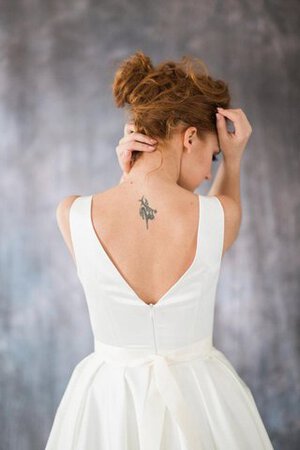 Robe de mariée naturel longueur au ras du sol avec zip de traîne mi-longue manche nulle - Photo 5