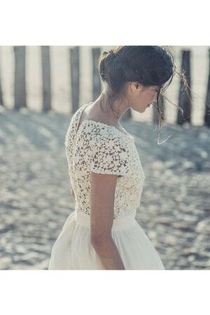 Elegante Vestido de Novia de Plisado de Joya de Cintura Baja de Encaje Adorno - Foto 4