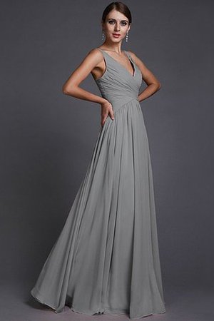 Normale Taille A Linie V-Ausschnitt Prinzessin Bodenlanges Brautjungfernkleid - Bild 27
