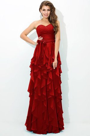 Robe demoiselle d'honneur naturel longue de col en cœur de princesse avec chiffon - Photo 23