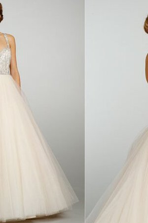 Abito da Sposa Naturale Schiena Nuda Conotta A Terra radiosa con Perline - Foto 3