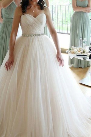 Robe de mariée avec perle croisade enchanteur longue plissage - Photo 1