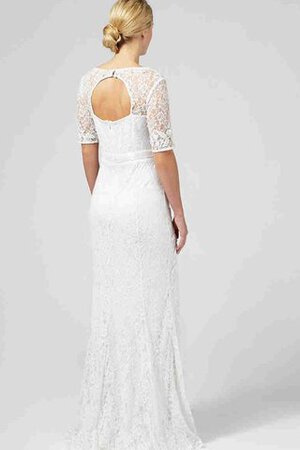 Robe de mariée romantique simple collant jusqu'au sol encolure ronde - Photo 2