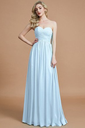 Robe demoiselle d'honneur naturel d'empire avec chiffon ruché jusqu'au sol - Photo 23