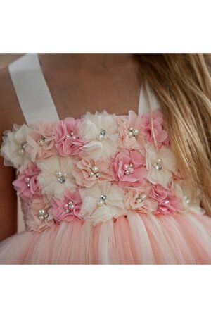 Robe de cortège enfant plissage de mode de bal avec fleurs avec sans manches textile en tulle - Photo 3