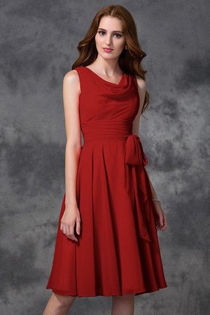 Abito da Damigella Naturale Principessa in Chiffon A-Line Cerniera - Foto 25