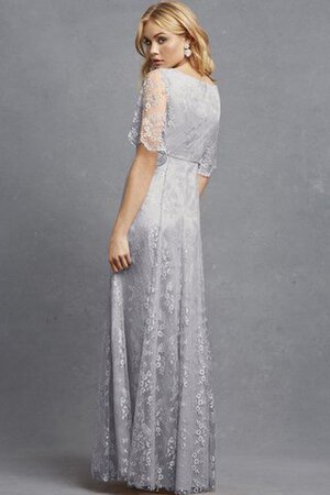 Robe demoiselle d'honneur romantique ligne a avec décoration dentelle manche nulle de col en v - Photo 8