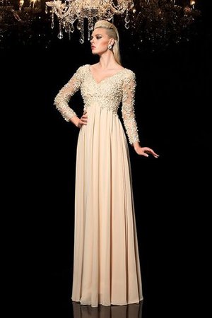 Robe de soirée intemporel longue en chiffon fermeutre eclair a-ligne - Photo 6