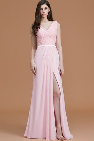 Normale Taille Gerüschtes Prinzessin Bodenlanges Brautjungfernkleid ohne Ärmeln - Bild 2