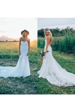 Abito da Sposa Tubino con Applique in pizzo Senza Maniche con Piega lusso - Foto 3