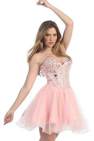 Robe douce seize femme branché sexy a-ligne manche nulle cordon col en forme de cœur - Photo 2