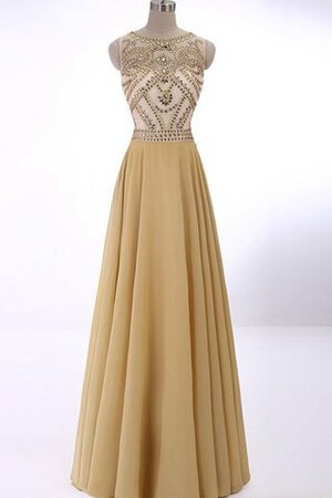 Robe de bal simple avec cristal avec perle col u profond en chiffon - Photo 1