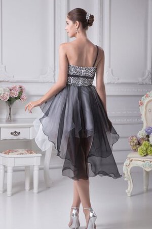 Robe de cocktail avec gradins haut bas col ras du cou de lotus d'épaule asymétrique - Photo 5