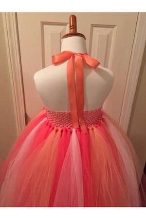 Robe de cortège enfant de lotus avec sans manches en tulle avec nœud à boucles de dos nu - Photo 2