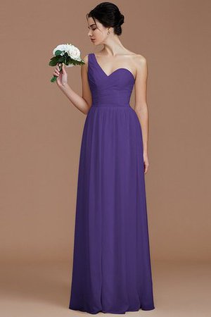 Vestido de Dama de Honor en Gasa de Natural de Un sólo hombro de Sin mangas - Foto 28