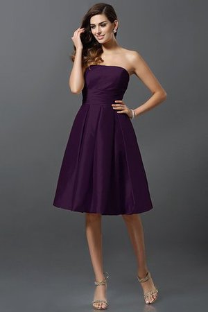 Robe demoiselle d'honneur courte naturel manche nulle a-ligne au niveau de genou - Photo 13