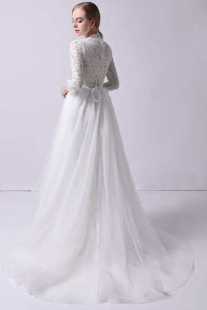 Robe de mariée morden elevé a-ligne de traîne courte chic - Photo 4