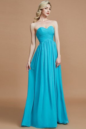 Robe demoiselle d'honneur naturel d'empire avec chiffon ruché jusqu'au sol - Photo 6