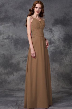 Vestido de Dama de Honor de Corte princesa de Corte-A en Gasa de Largo de Volante - Foto 4