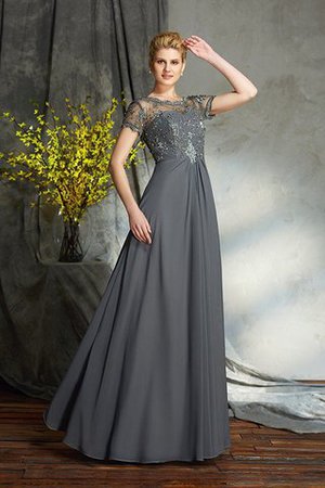 Chiffon Reißverschluss Normale Taille Bodenlanges Brautmutterkleid mit Applike - Bild 7