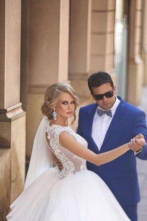 Vestido de Novia en Encaje de Cordón de Cintura Baja de Espalda con ojo de cerradura - Foto 4