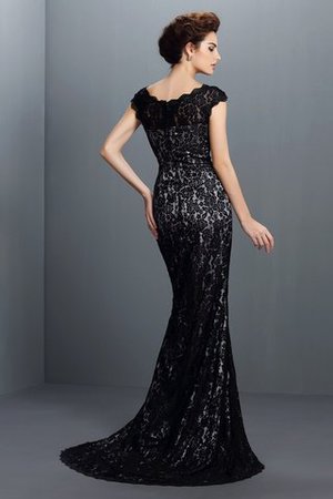 Kurze Ärmeln Reißverschluss Bootsförmiger Ausschnitt Bezauberndes Abendkleid mit Bordüre - Bild 2