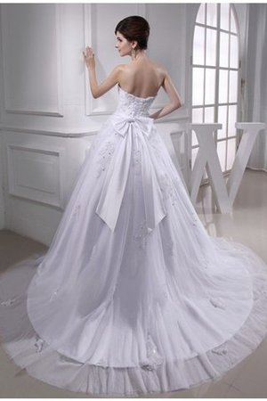 Abito da Sposa con Applique Senza Maniche con Perline Allacciato Semplice - Foto 2