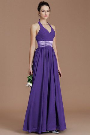 Normale Taille A-Line Ärmelloses Bodenlanges Brautjungfernkleid aus Chiffon - Bild 28