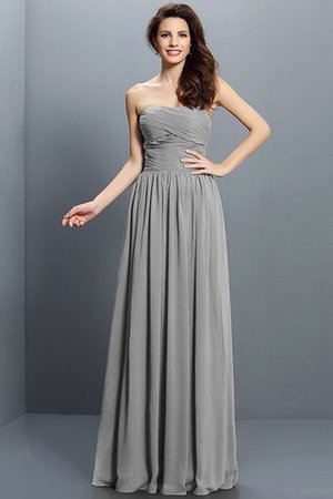Prinzessin A Linie Plissiertes Bodenlanges Brautjungfernkleid aus Chiffon - Bild 27