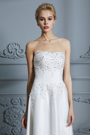 Robe de mariée avec bouton charmant a-ligne col en forme de cœur moderne - Photo 7