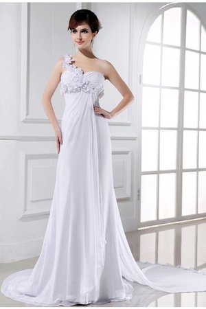Robe de mariée de princesse avec fleurs fermeutre eclair avec perle avec chiffon - Photo 1