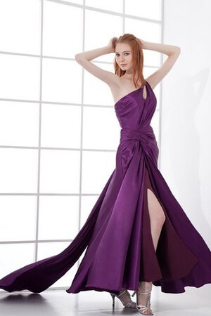 One Schulter Rocklänge-asymmetrisches Abendkleid ohne Ärmeln mit Plissierungen - Bild 3