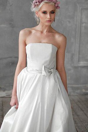 A-Line Ärmelloses Taft bescheidenes Brautkleid mit Schmetterlingsknoten ohne Träger - Bild 3