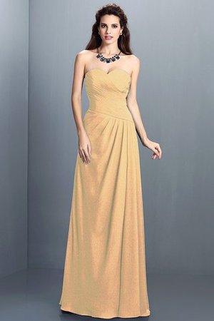 Abito da Damigella Senza Maniche A-Line in Chiffon A Terra con Festone - Foto 12